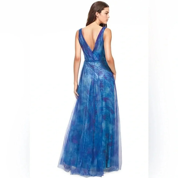 NWOT Rene Ruiz Collection V-neck Floral Organza Gown Maxi Sleeveless Dress sz 8 - Picture 3 of 16